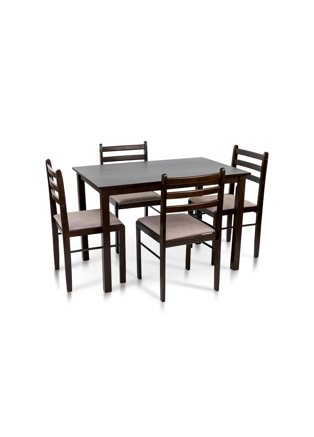 Комплект кухонний Стіл + 4 стільці JERSIE Горіх темний 857508-02 857508 Comfort Line (355467895)