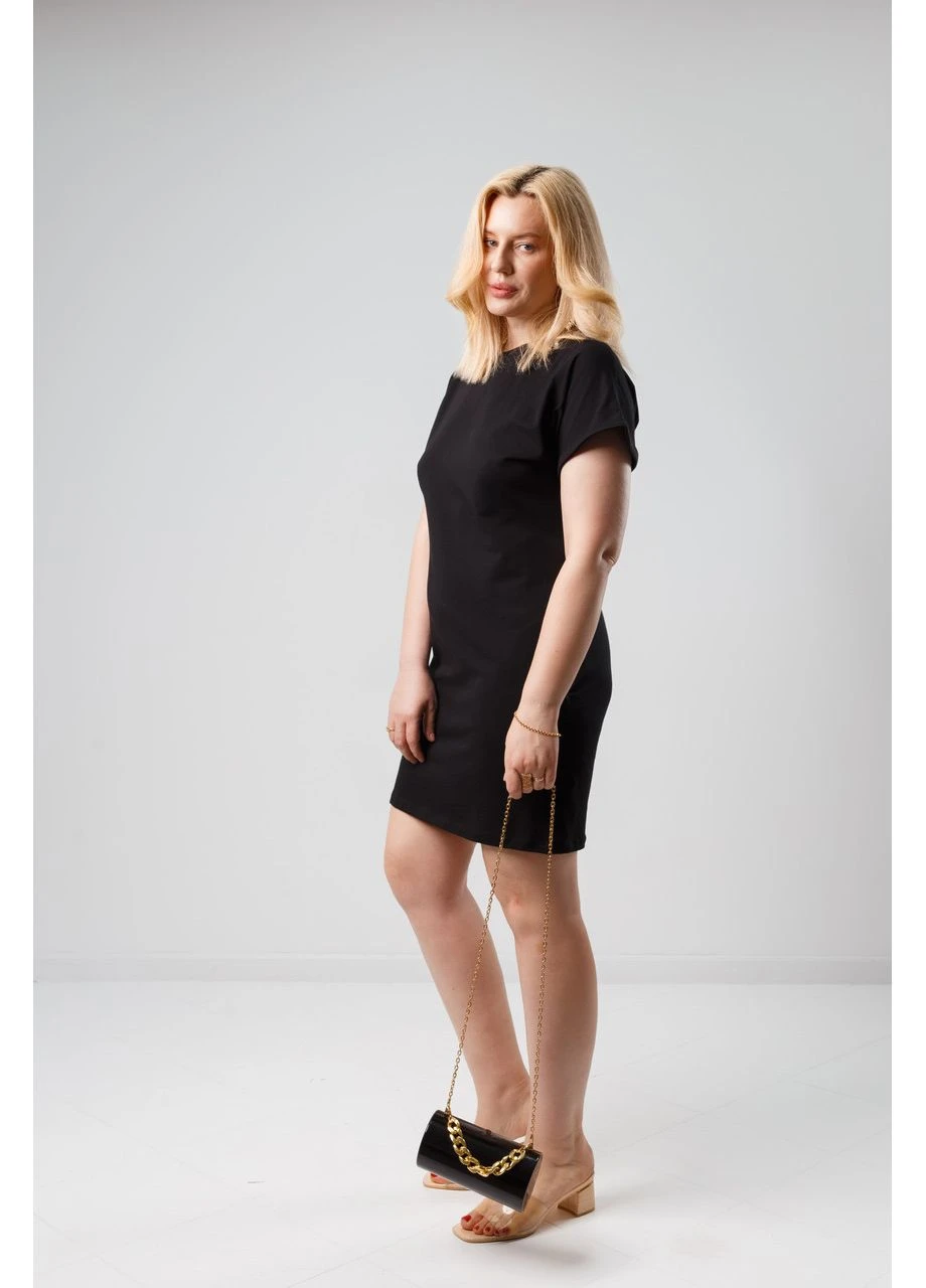 Черное летнее платье с карманами Fashion