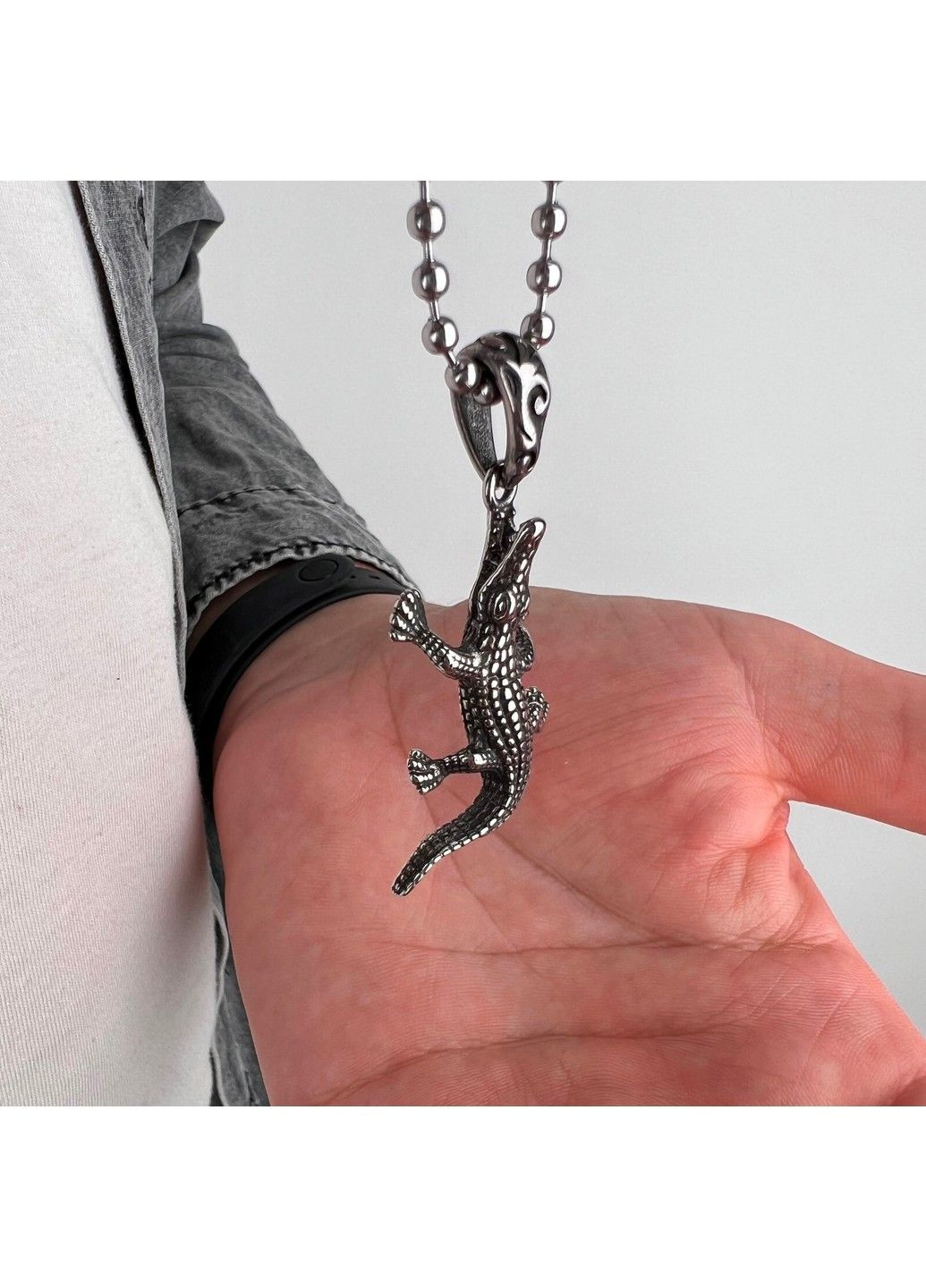 Готичний панк кулон крокодил з нержавіючої медичної сталі PS-125 No Brand (299340297)