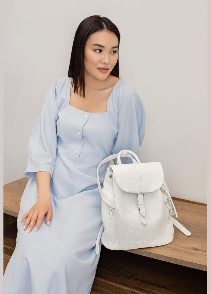 Шкіряний жіночий рюкзак Олсен білий (A-027183) BlankNote (330144366)