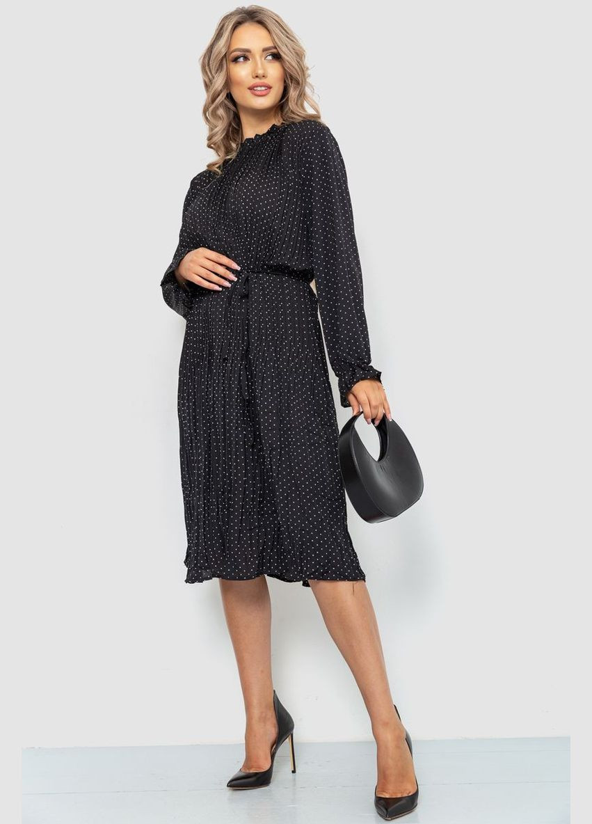 Чорна святковий сукня вільного крою шифонова Ager з малюнком