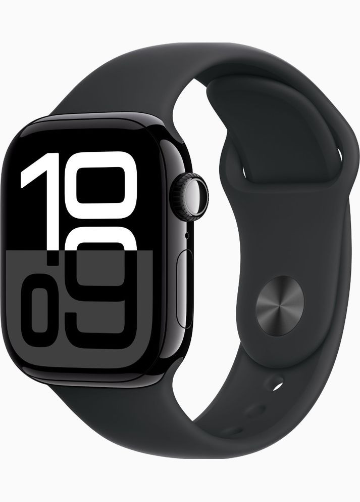 Смарт-годинник 42mm Jet Black Alu. Case w. Black Sport Band - S/M (MWWE3) Apple Watch Series 10 GPS (314978412)