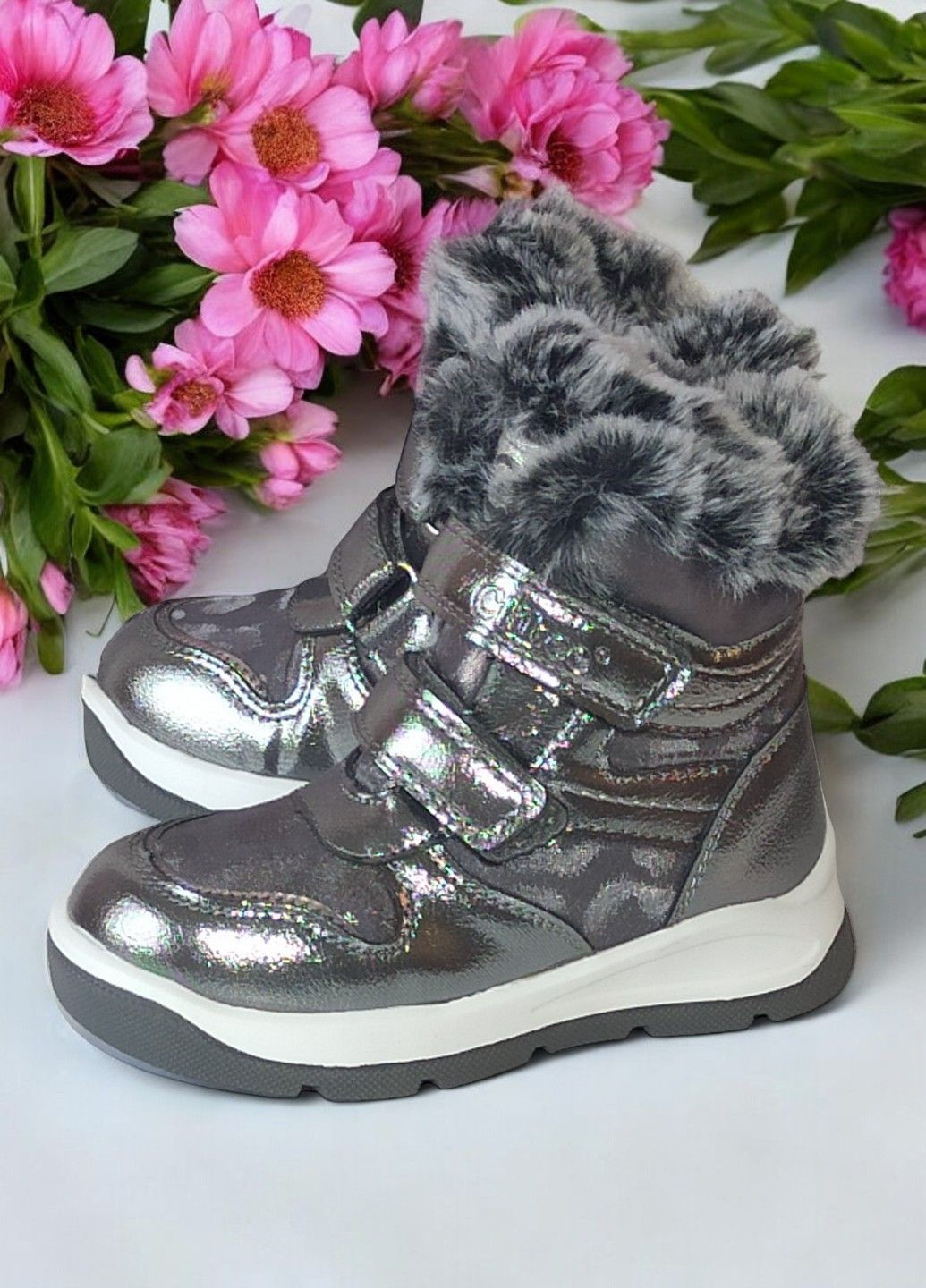 Черевики зимові для дівчинки на овчині липучках Н219 Clibee (305391837)