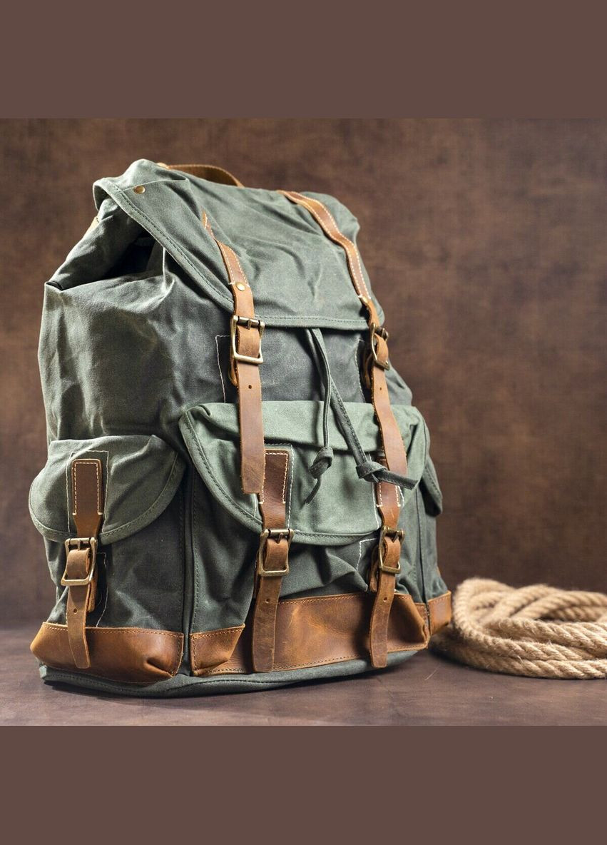 Дорожный текстильный рюкзак Vintage с карманами для ноутбука зеленый (sku_20056) No Brand (329860404)