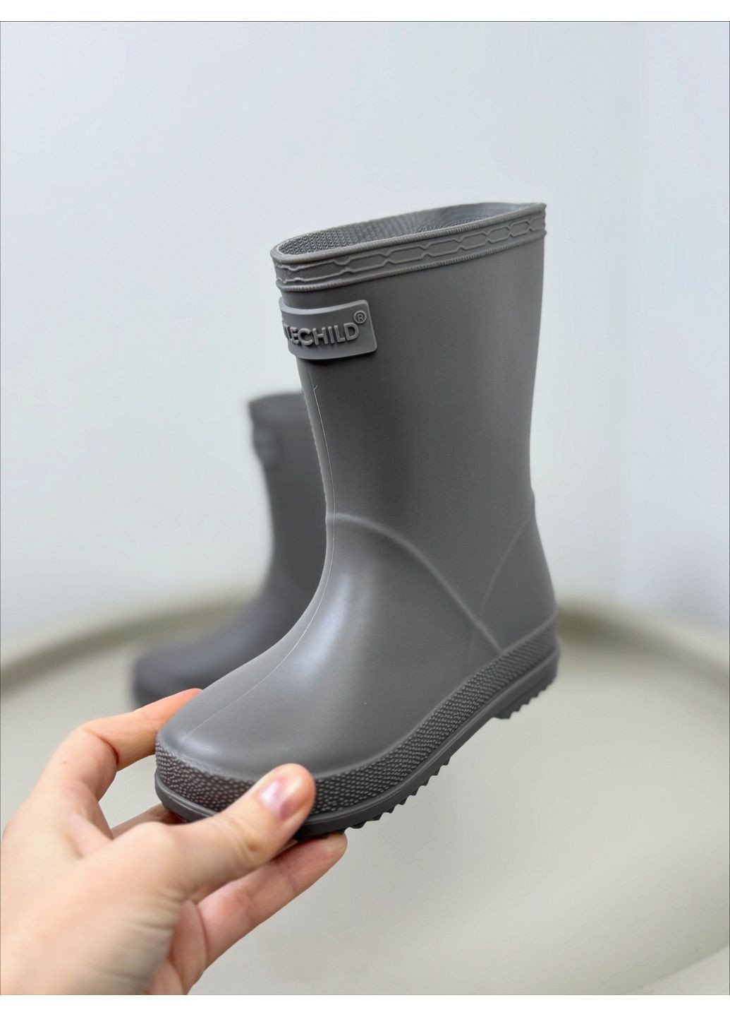 Серые резиновые сапоги 24 размер серые 1660 No Brand