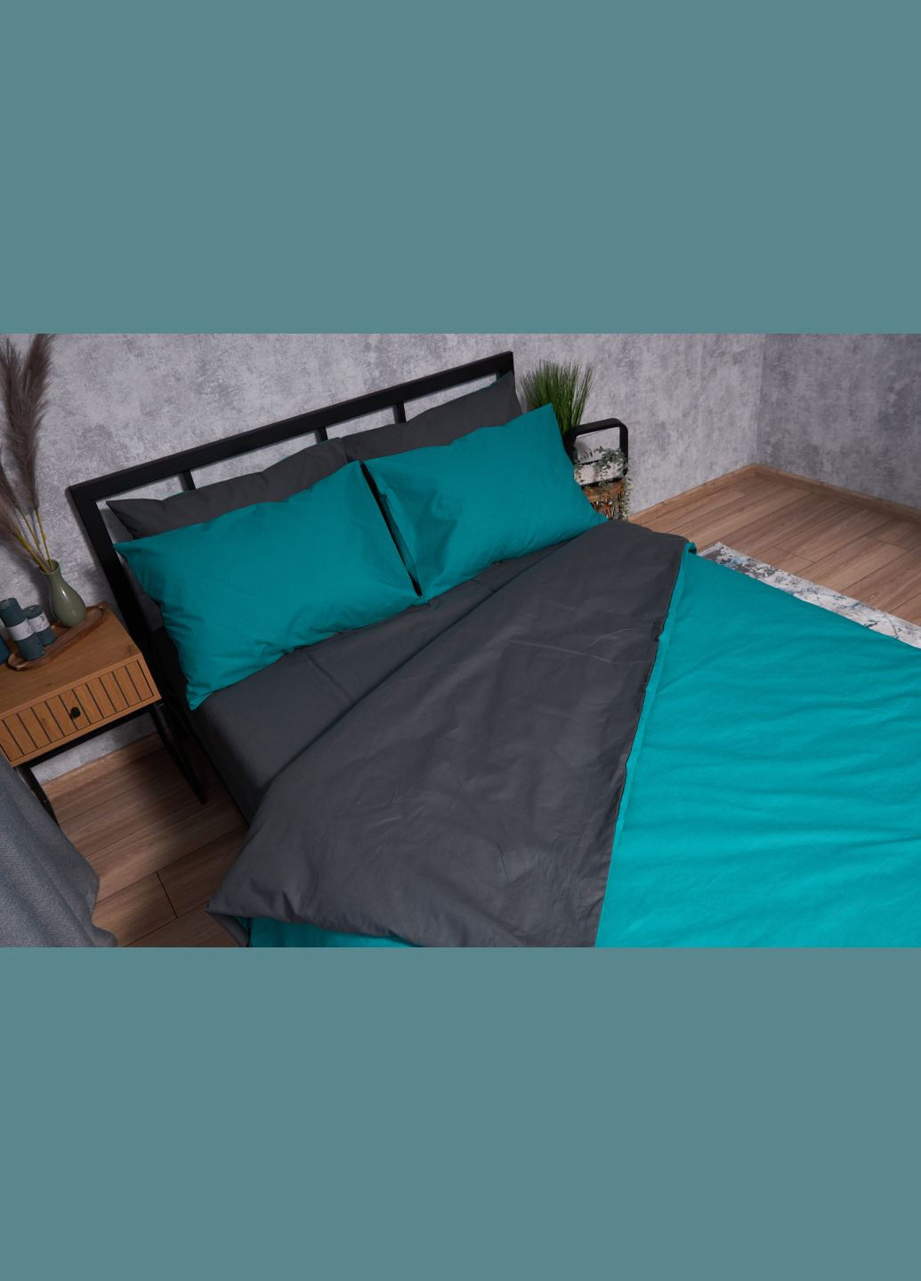 Комплект постельного белья Бязь Gold Люкс евро 200х220 наволочки 4х50х70 (MS-820002696) Moon&Star Gray Green (286761788)