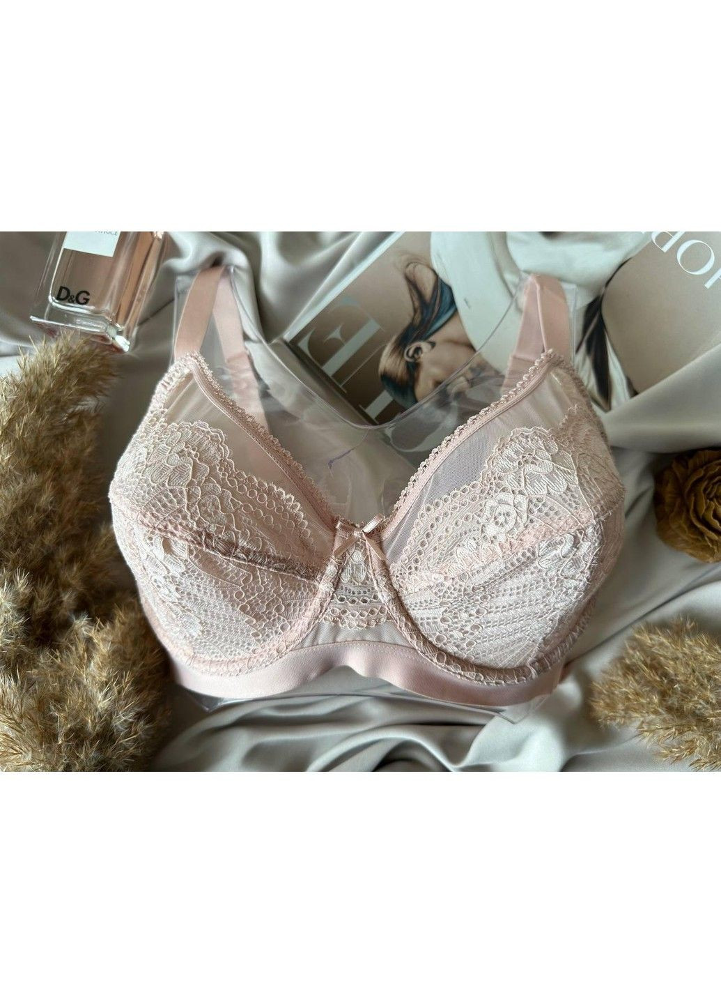 Пудровий ліфчик без поролону на 3 розмір пудра Acousma