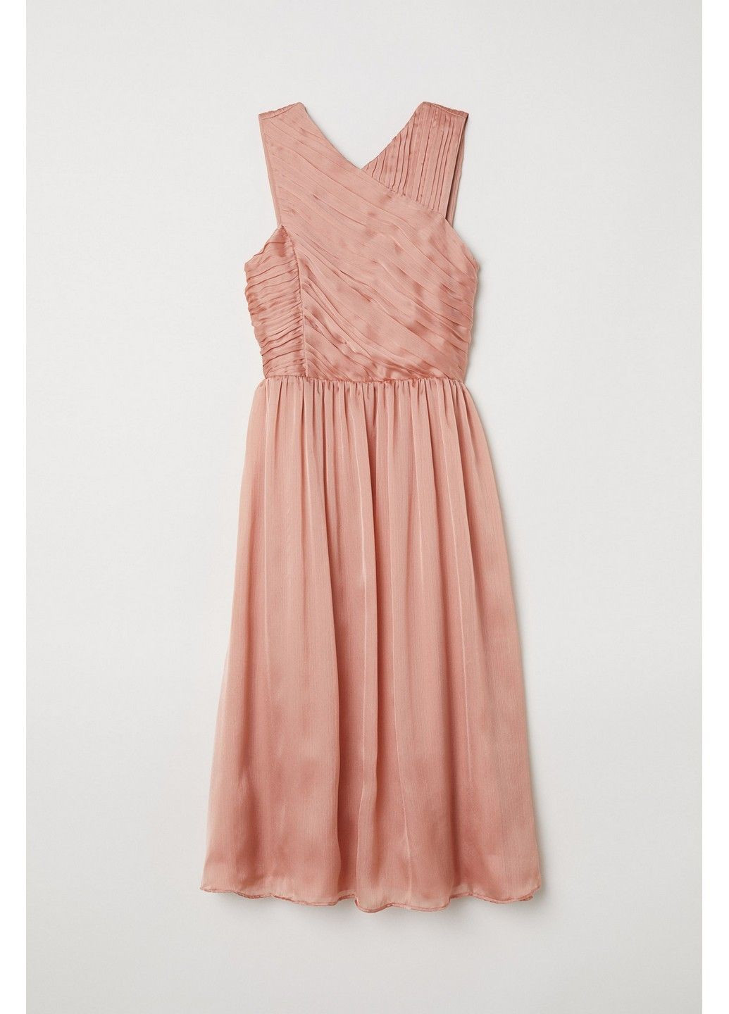 Персикова вечірня сукня H&M однотонна