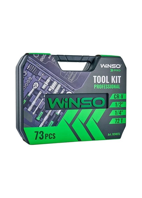 Професійний набір інструментів Pro 1/2", 1/4", 72T, CR-V, 73 од. Winso (360875847)