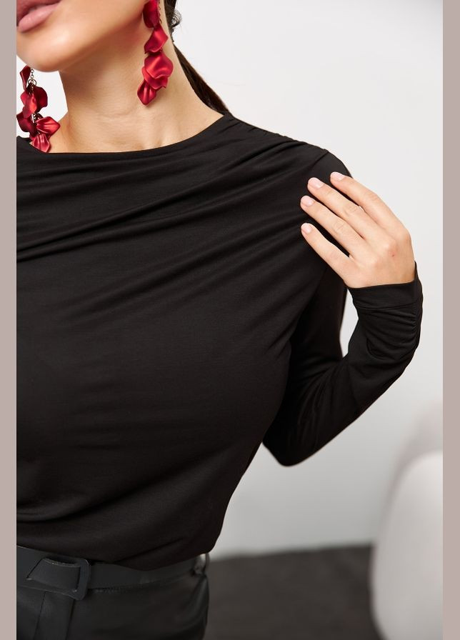 Жіночий лонгслів з драпіруванням із еластичної тканини (3027) Triko Bakh (334710674)