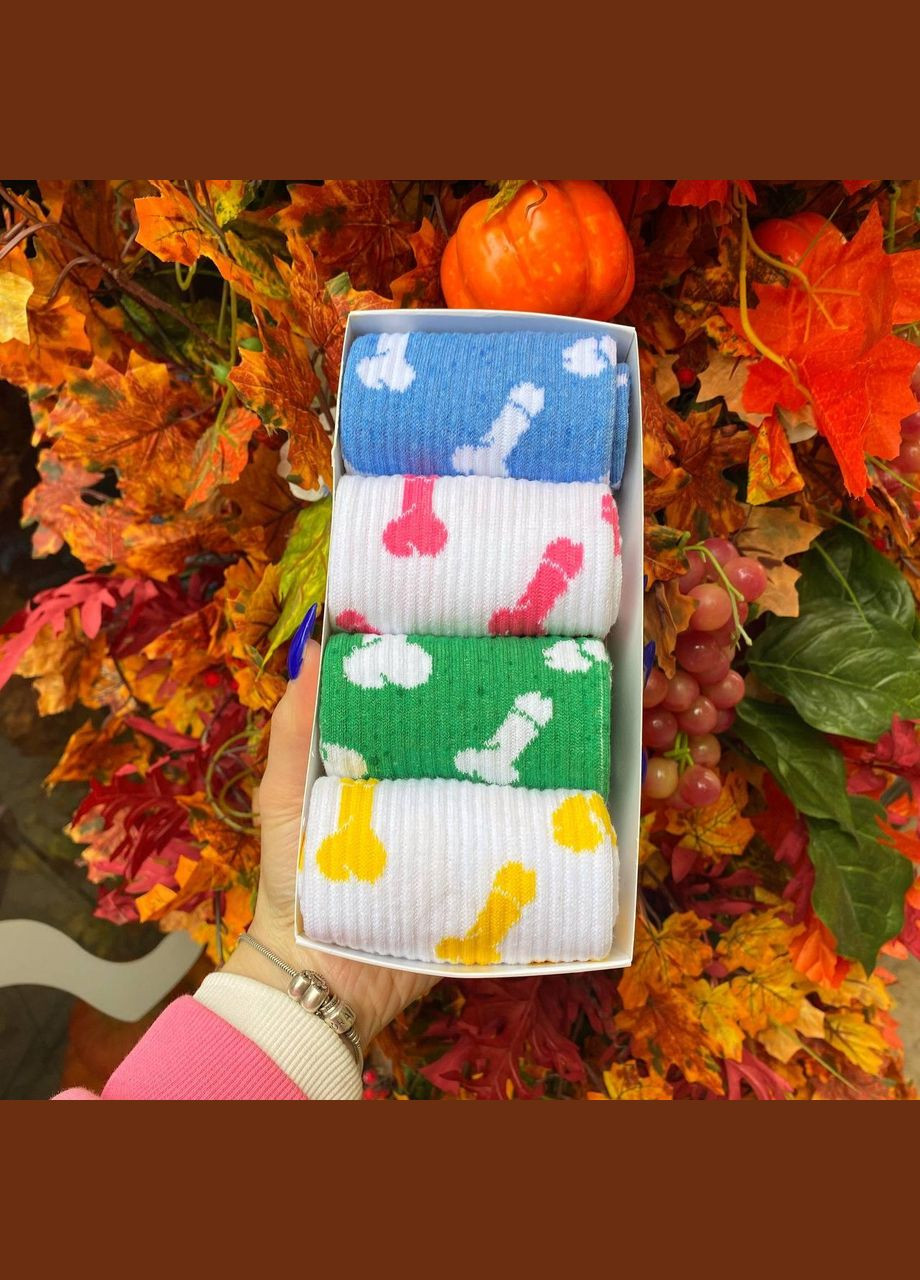 Комбинированные бокс мужских высоких носков 40-45 на 4 пары в подарочной коробке Vakko (306424114)