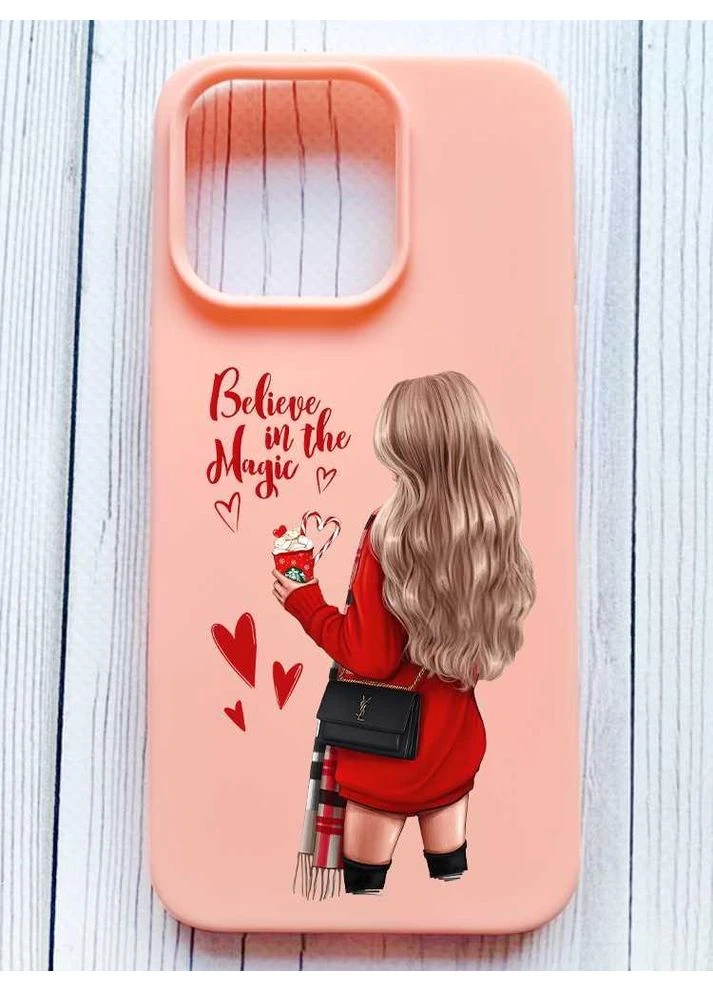 Матовый чехол на iPhone 16 Pro Девушка с кофе (принт 137) Silicone Case (361112949)