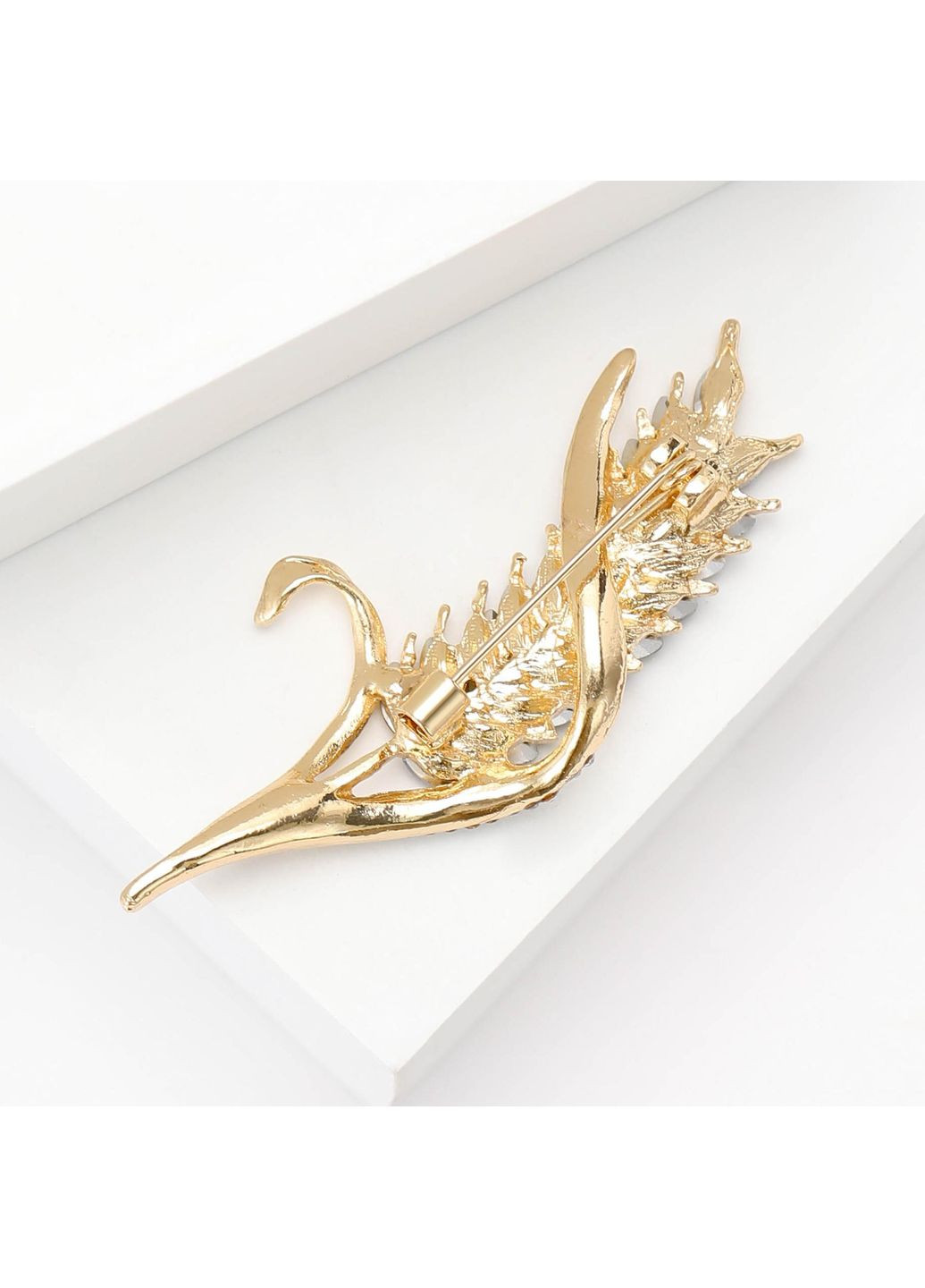 Брошка булавка колосок пшеницы со стразами Желто-Голубая, брошь SHE (329193653)