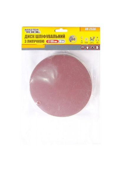 Коло шліфувальне на липучці 125 мм зерно 360, 10шт GM (08-2536) Mastertool (322705527)