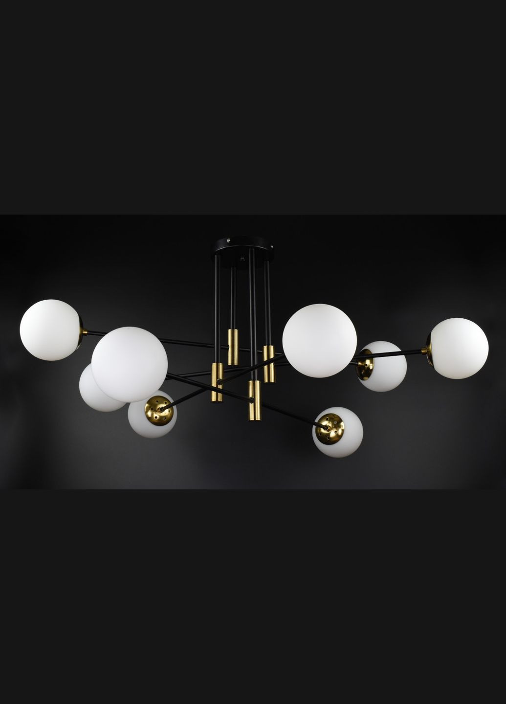 Люстра стельова на 8 лампочок 27089 Чорний 35х90х90 см. Sunnysky (364501260)