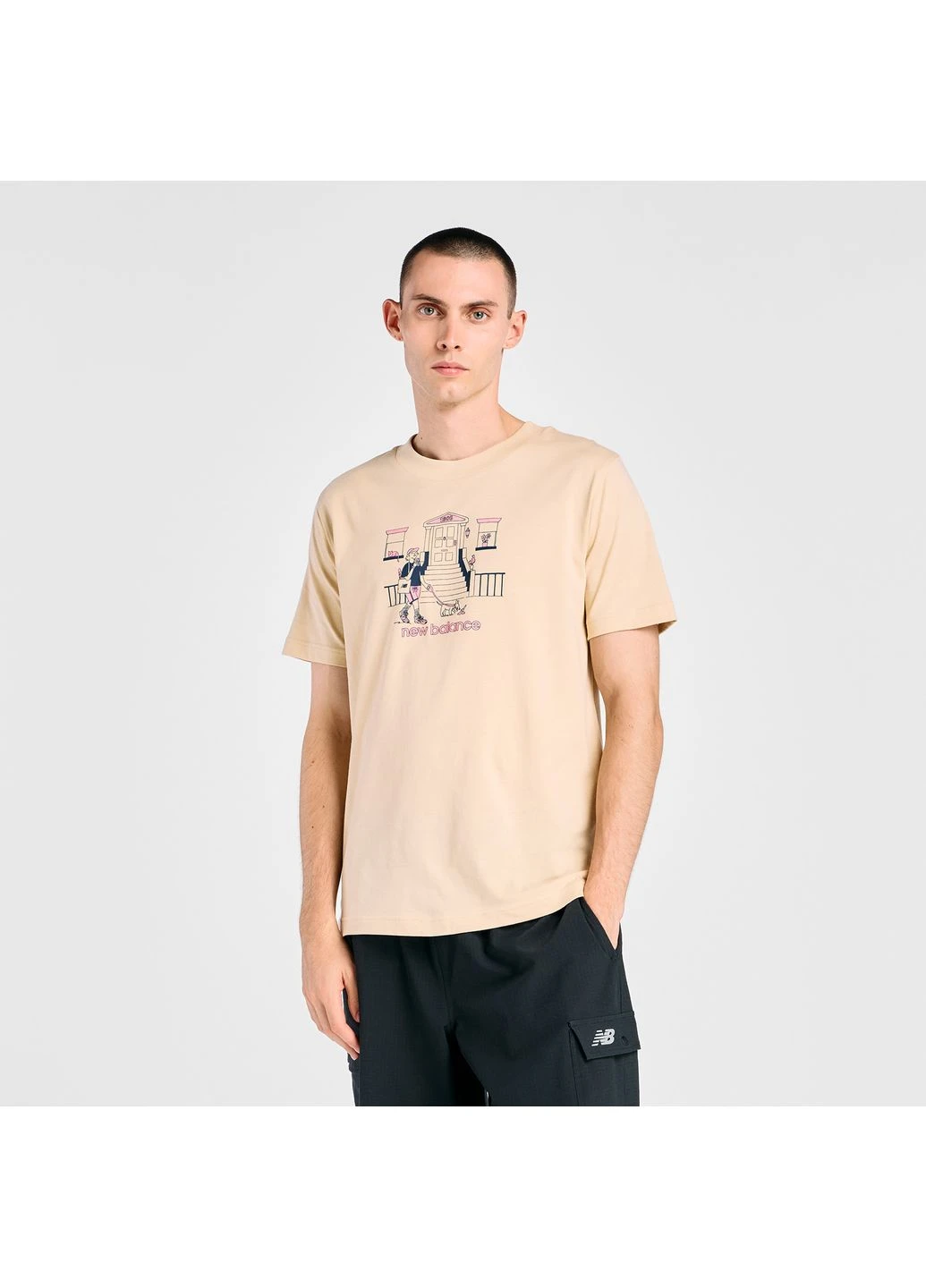 Бежевая мужская бежевая футболка city walk 52-54 (xl) (mt61y0xjabc) New Balance MT61Y0XJ