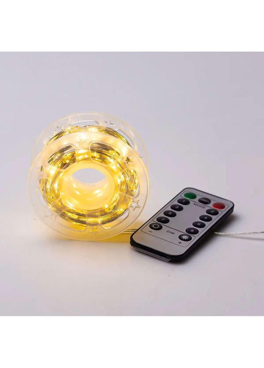 Гірлянда роса на пульті 50 метрів на 500 led світлодіодів крапля на білому дроті жовта 500L50MWY Garlando (370373299)