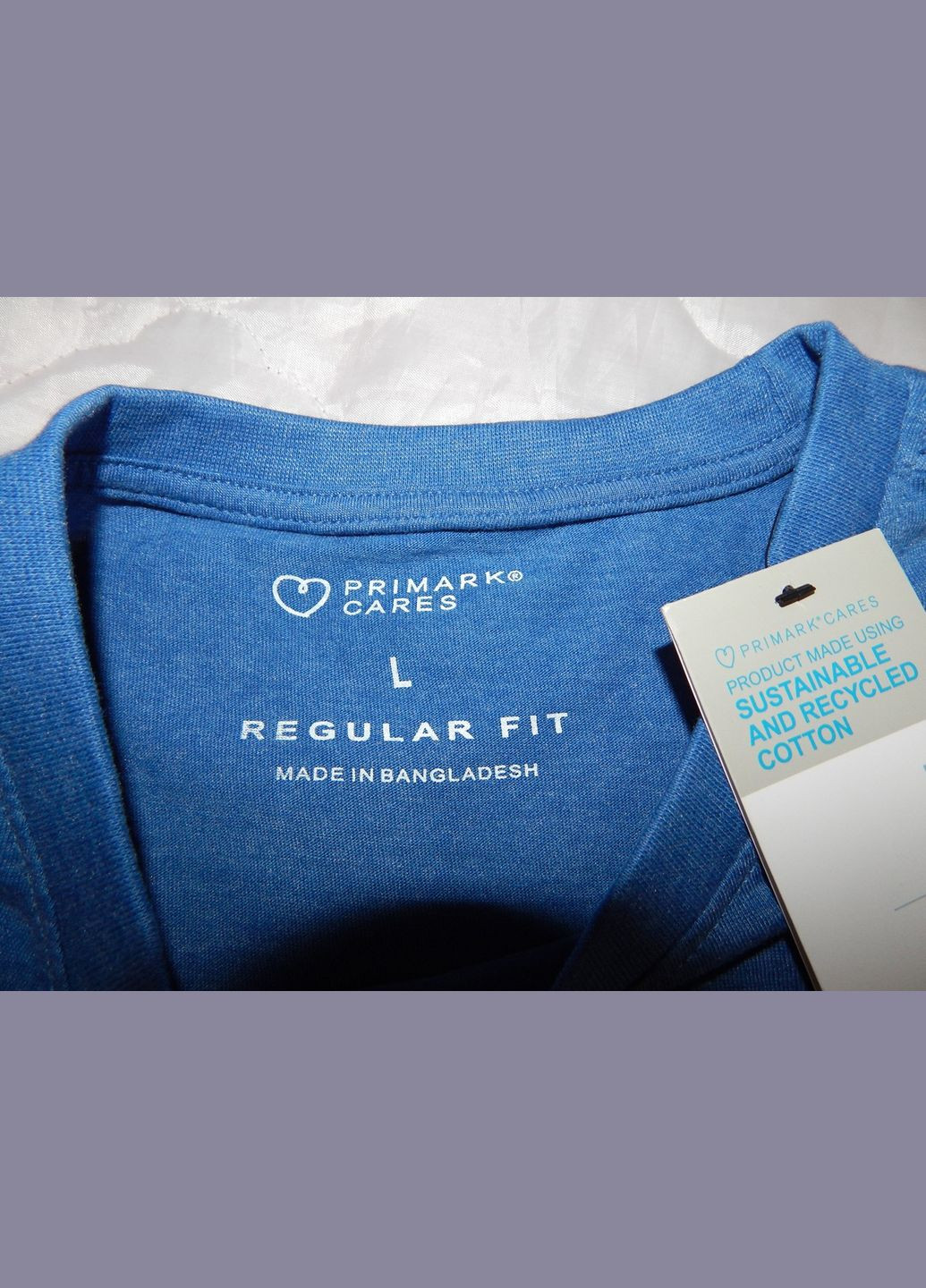 Синяя мужская футболка cares оригинал р.52 053fmls Primark