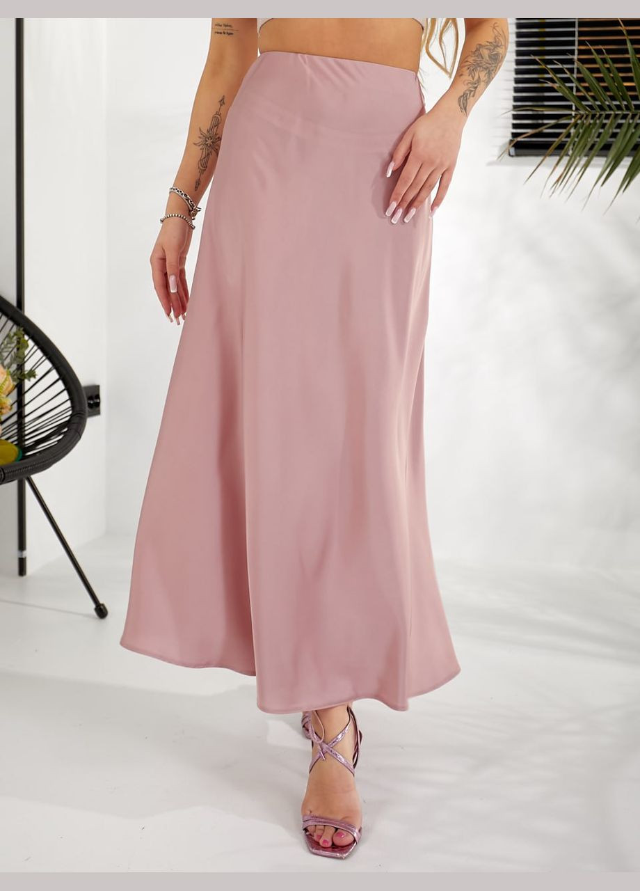 Розовая шелковая юбка Fashion