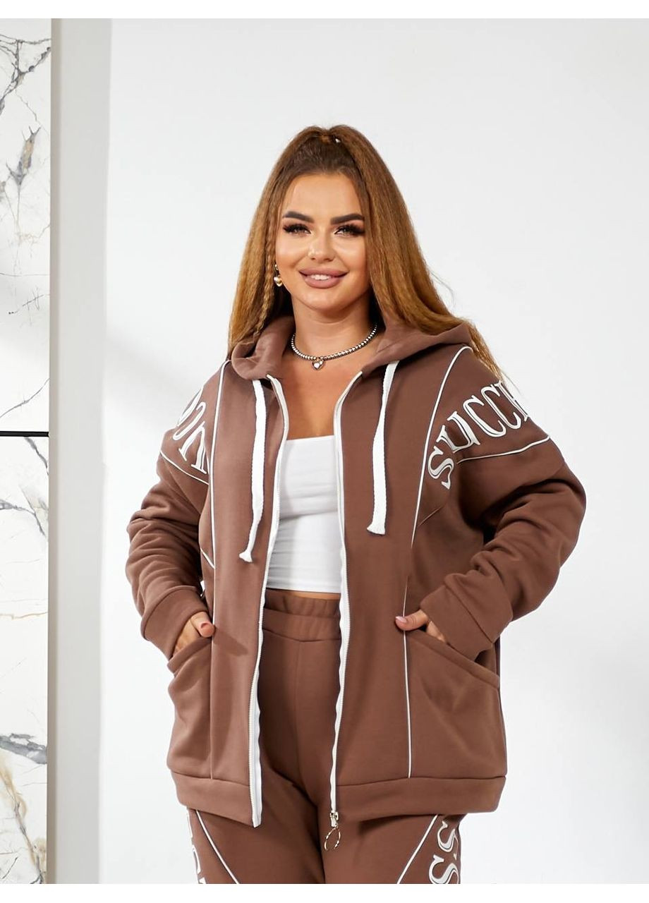 Женский теплый спортивный костюм цвет мокко New Trend (304649069)