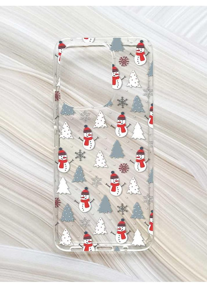 Чехол на Xiaomi Redmi 13 Фон Снеговики (новогодний принт 202) CASE CONTROL (362965217)