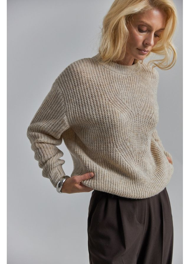 Бежевий демісезонний м’який джемпер з високим вмістом вовни (2894) Triko Bakh