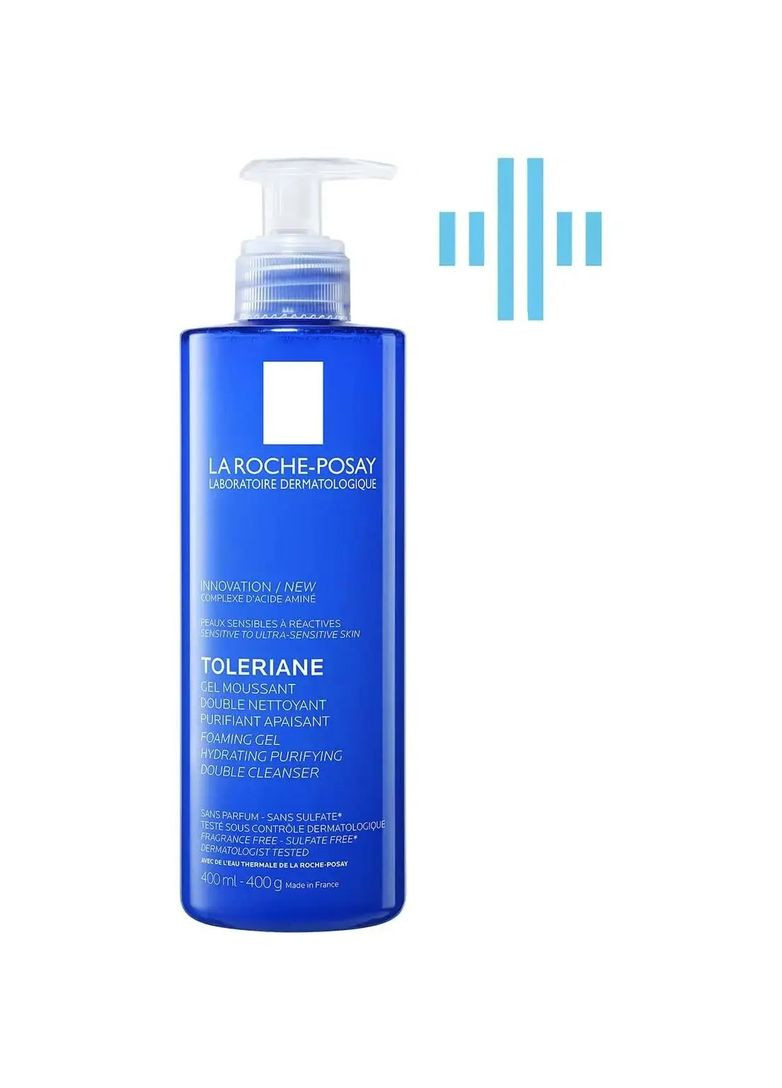 La Roche-Posay Увлажняющий очищающий гель-мусс двойного действия Toleriane Foaming Gel, 400 мл — Крем, Франция (328448337)