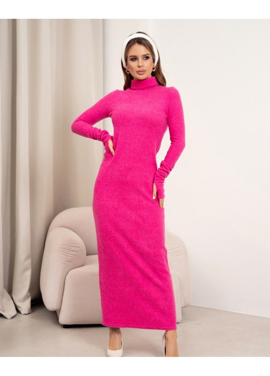 Малинова повсякденний сукня 14365 малиновий ISSA PLUS