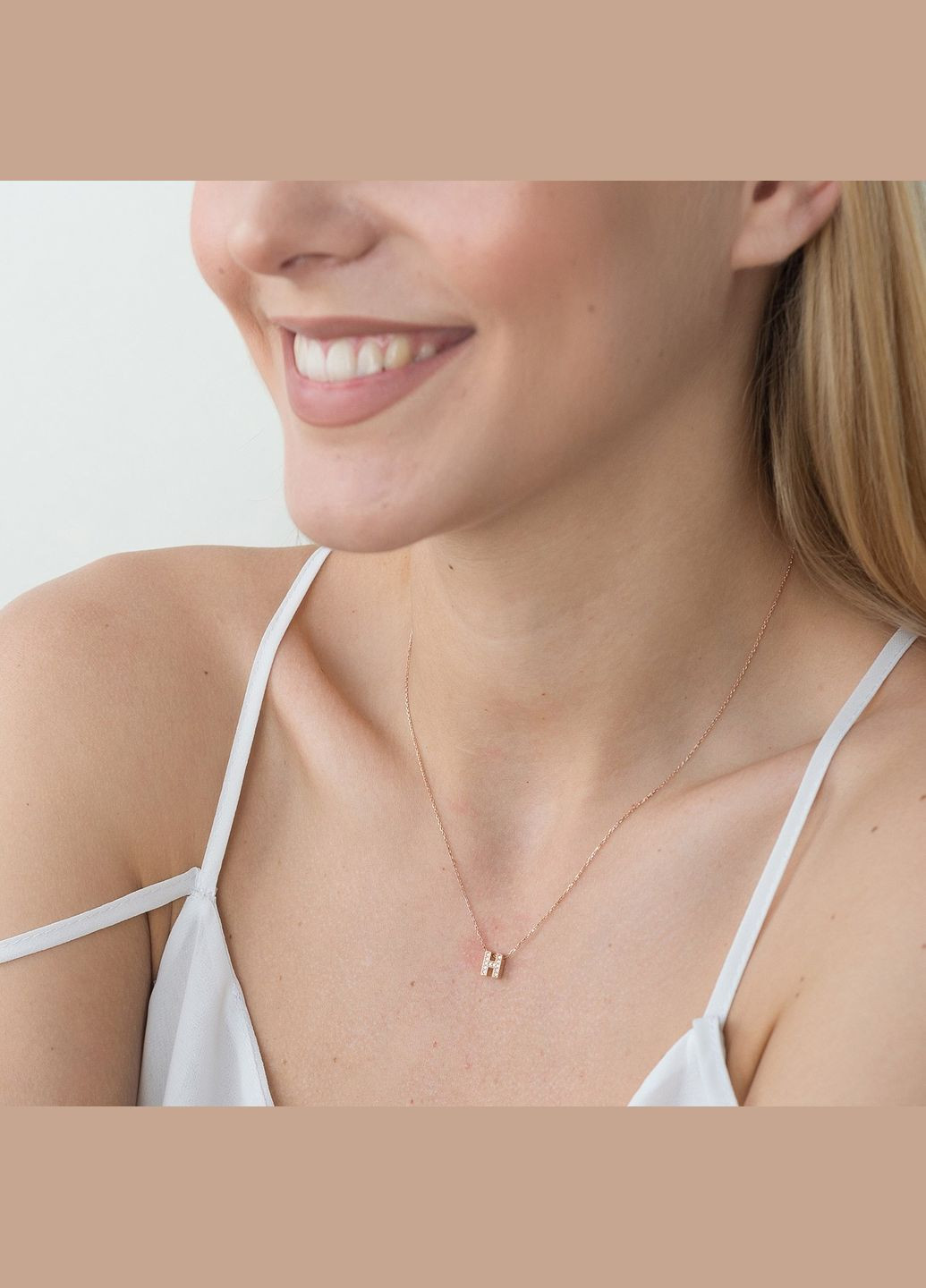 Золотое колье с буквой М (фианиты) кол01255М 40 Oniks (264644372)