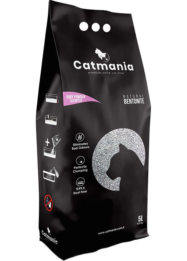 Наповнювач бентонітовий для котячого туалету дитяча присипка + рожеві гранули 5 л (8682162004014) Catmania (308976881)
