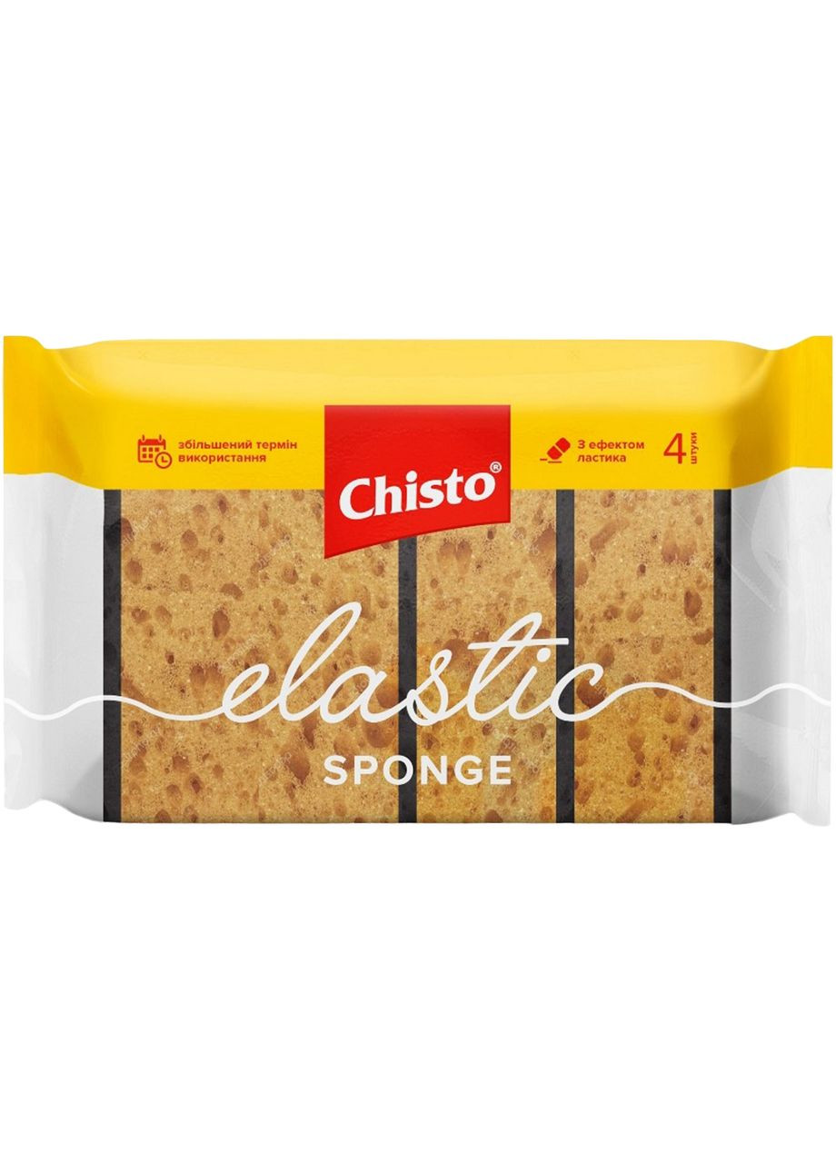 Кухонные губки Elastic Sponge, 4 шт. Chisto GK.014ES4 (328394746)