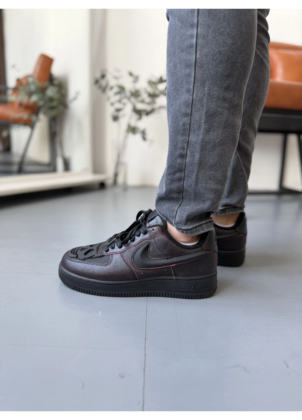 КРОССОВКИ ЖЕНСКИЕ NIKE 1 LOW HALLOWEEN SKULL НАЙК АИР РЕТРО No Brand комбинированные демисезоны (392006881)