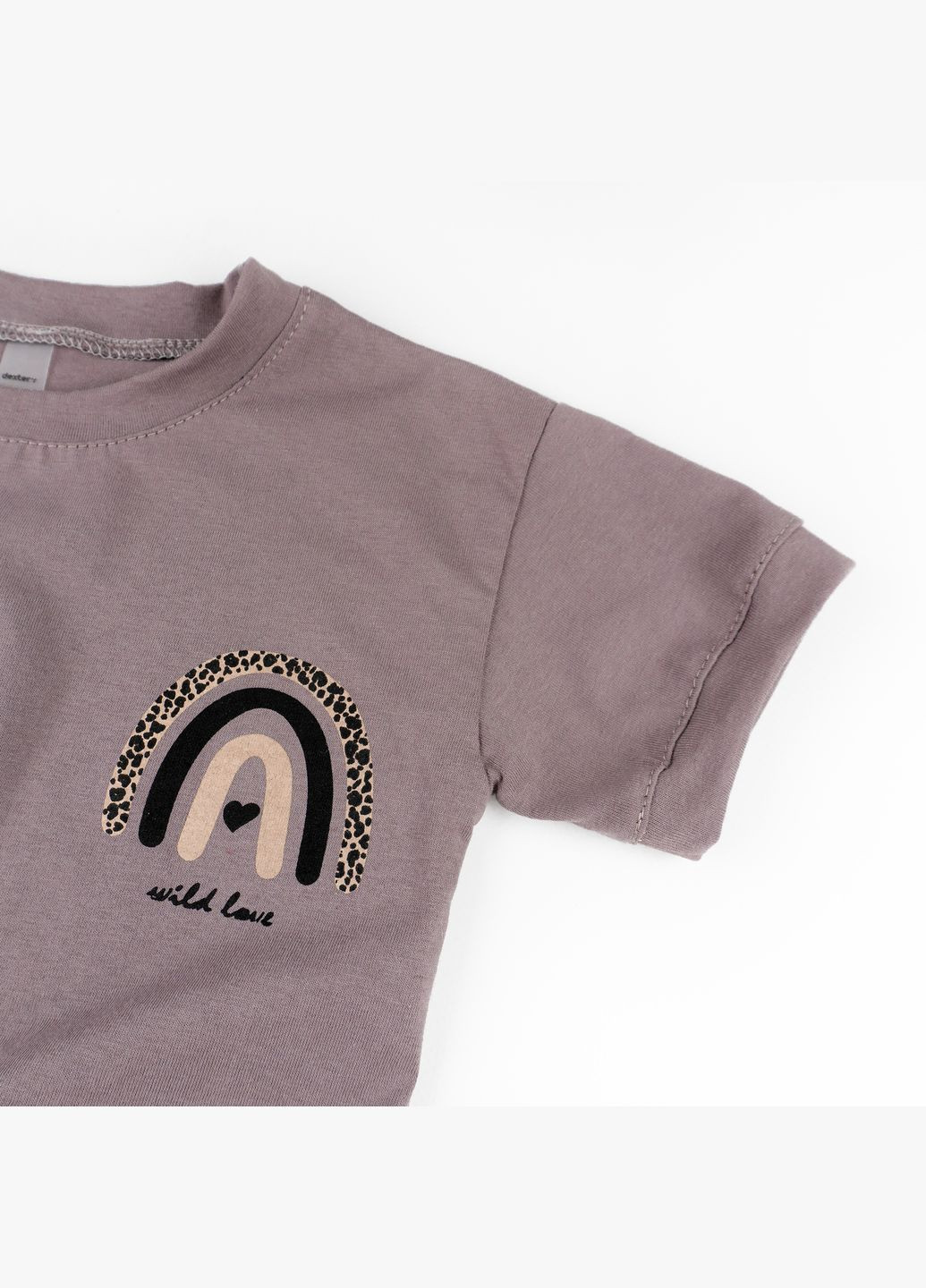 Коричневый летний топ и шорты dexter`s на лето с принтом wild love dexter's