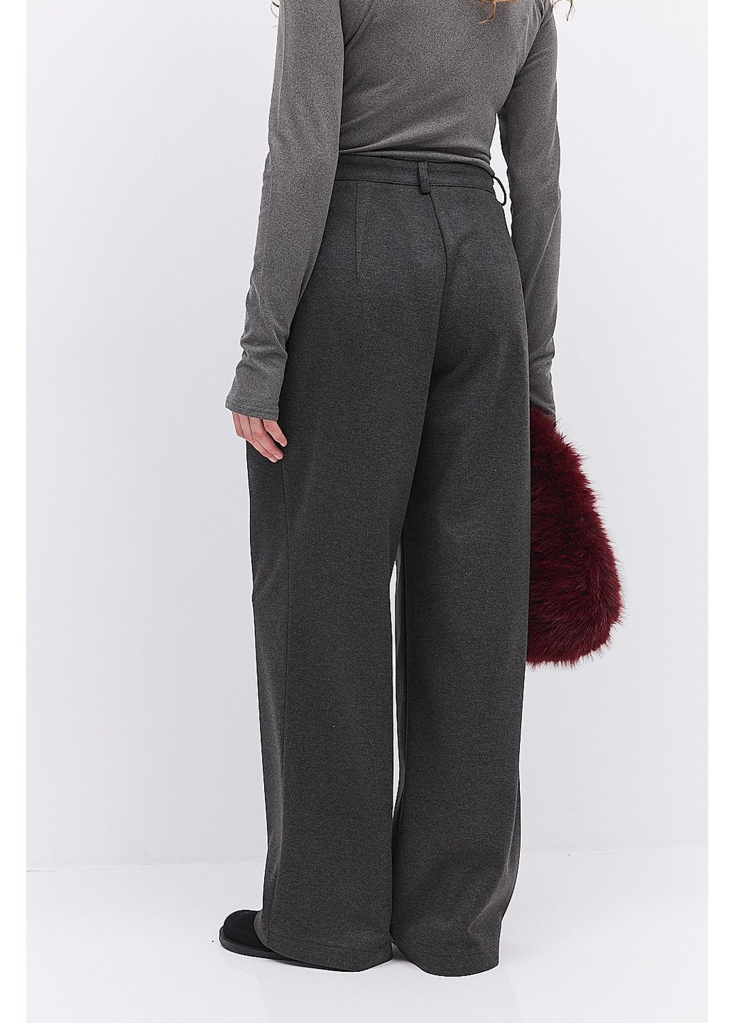 Женские теплые брюки-палаццо темно-серого цвета Arjen (364967540)