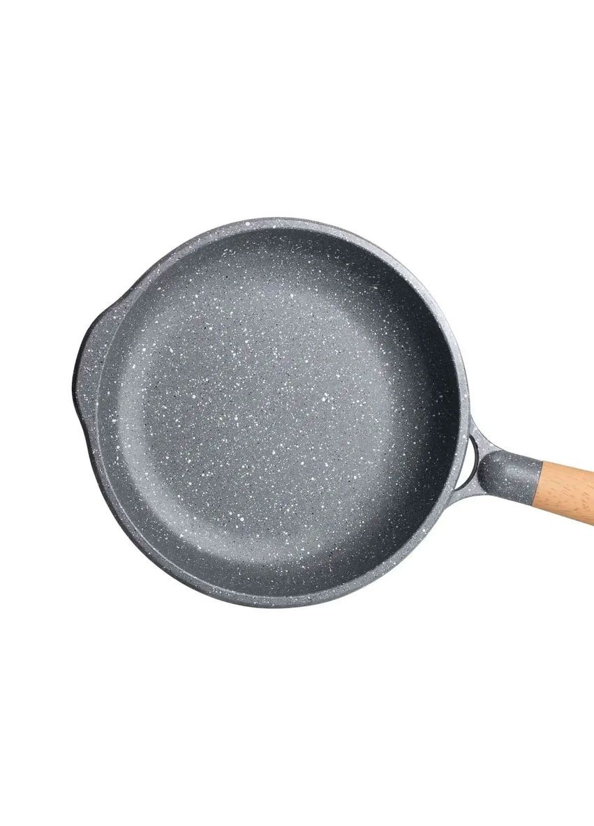 Алюмінієва сковорода 1,8 л, мармурове антипригарне покриття Ø 24 см, товсте дно Grey HP-4-418G MGC (353505460)