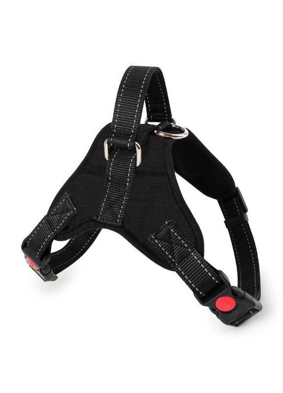 Шлейка для собак міцна світловідбивна чорна No Brand (299840053)