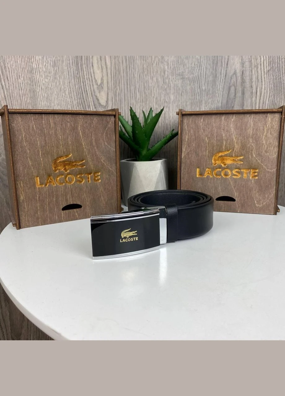 Чоловічий ремінь автомат з натуральної шкіри чорний пряжка No Brand (301873541)