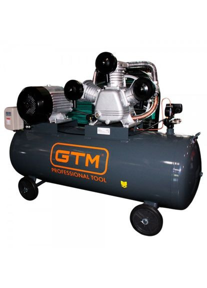 Компресор повітряний KC3090-220 (7.5 кВт, 900 л/хв, 220 л, ~3ф, 400 В) масляний двоциліндровий поршневий (26078) GTM (342758920)