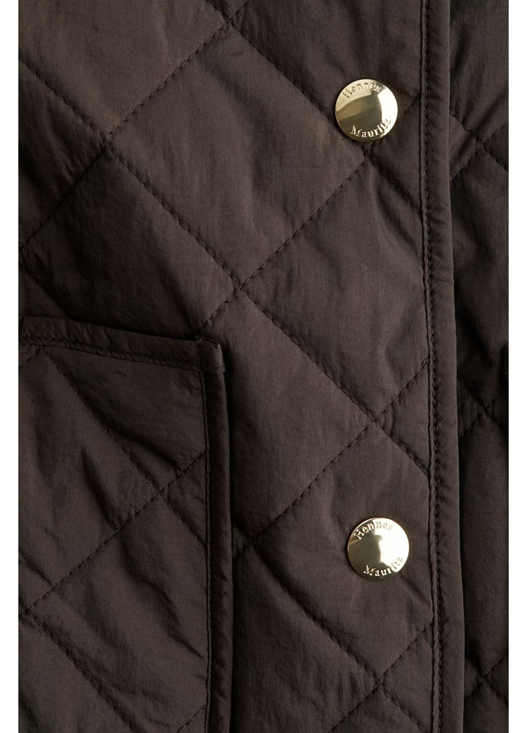 Темно-коричневая демисезонная стеганая куртка H&M
