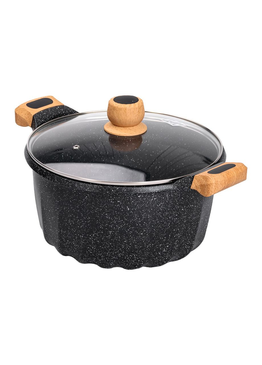 Большая алюминиевая кастрюля 8 л с антипригарным покрытием для готовки мраморная кастрюля ProDobro (364192451)