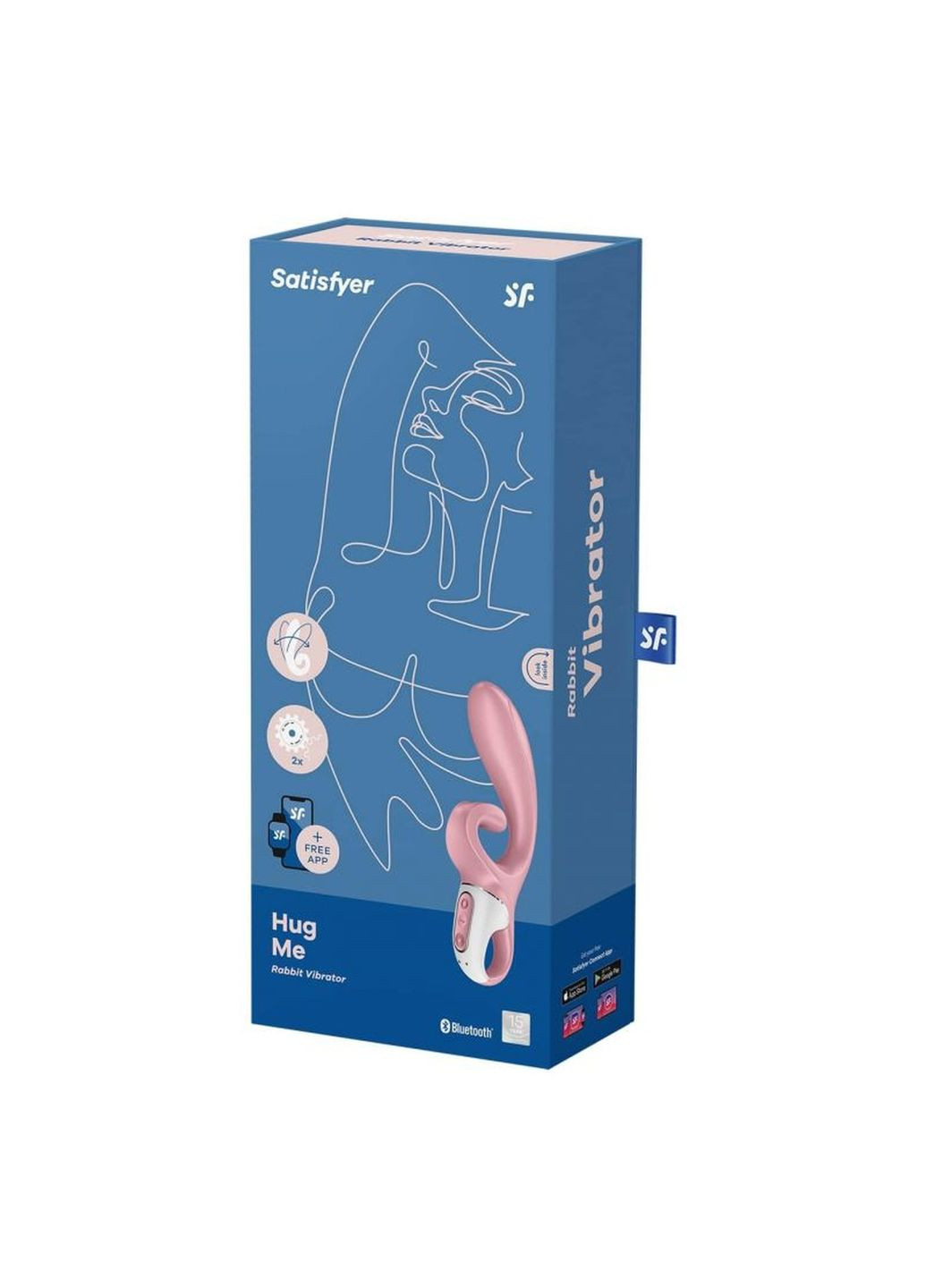 Вибратор-кролик Hug Me с подключением к приложению, Satisfyer (347313735)