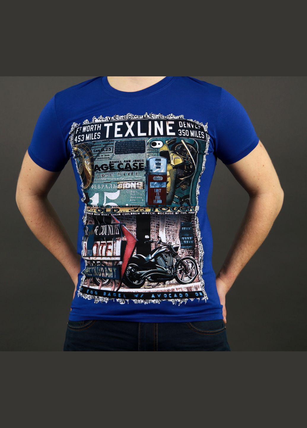 Синяя футболка мужская Bakhur