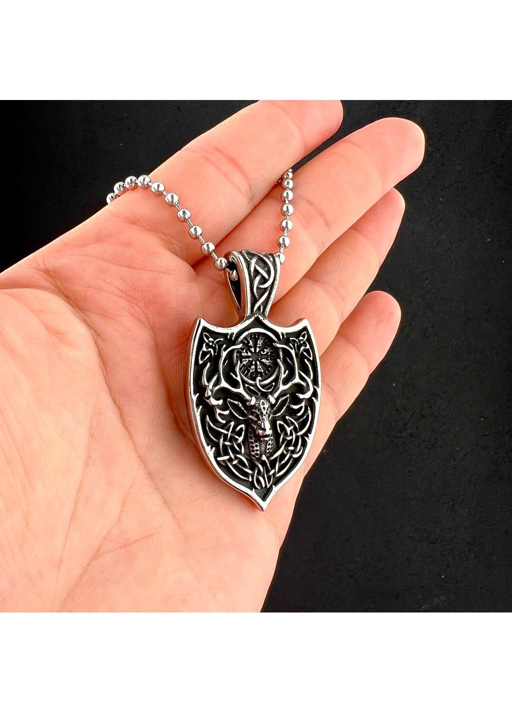 Готичний панк кулон олень з нержавіючої медичної сталі PS-117 No Brand (299340123)