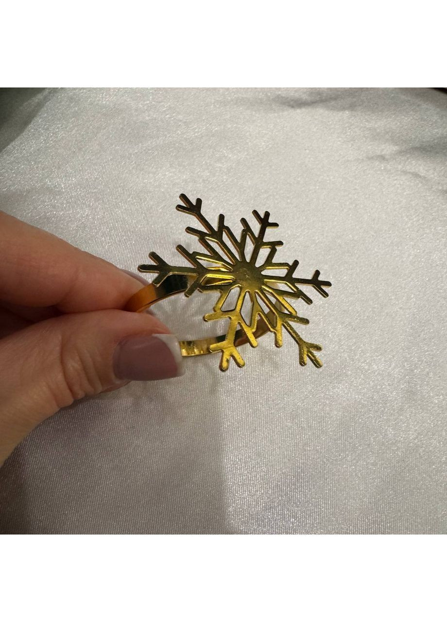 Набір кілець для серветок Leeseph Сніжинки 6шт золото Мальва (369489871)