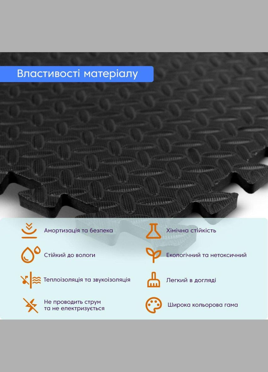 Пол пазл - модульное напольное покрытие черное 600x600x10мм (МР15) SW-00001169 Sticker Wall (330018276)