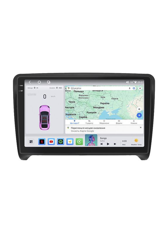 Штатна магнітола для Audi TT II (8J) 2006-2010 екран 9" 4/64 QLED CarPlay 4G Wi-Fi GPS 360 Prime 3 шт. Lesko (336199077)