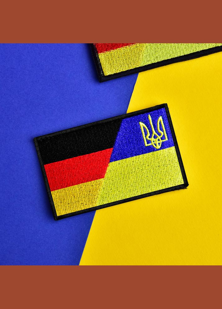 Шеврон на липучке Флаг Германии и Украины, Германия, ФРГ, вышитый патч нашивка IDEIA (327416674)