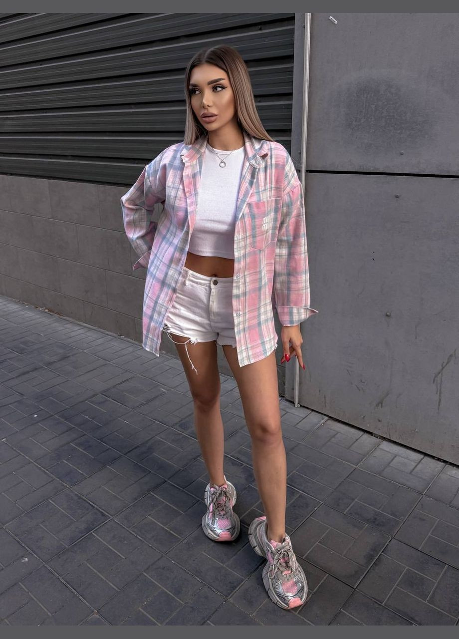 Пудровая рубашка в клетку Garna