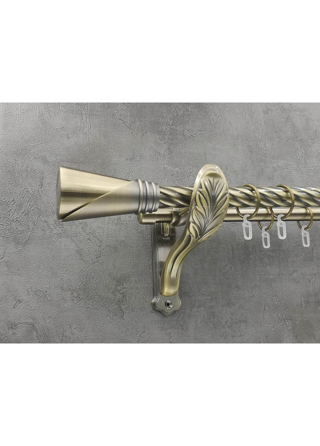 Карниз Дункан кручена штанга подвійний ретро 25/19 мм 320 см Антик Quadrum (352782363)