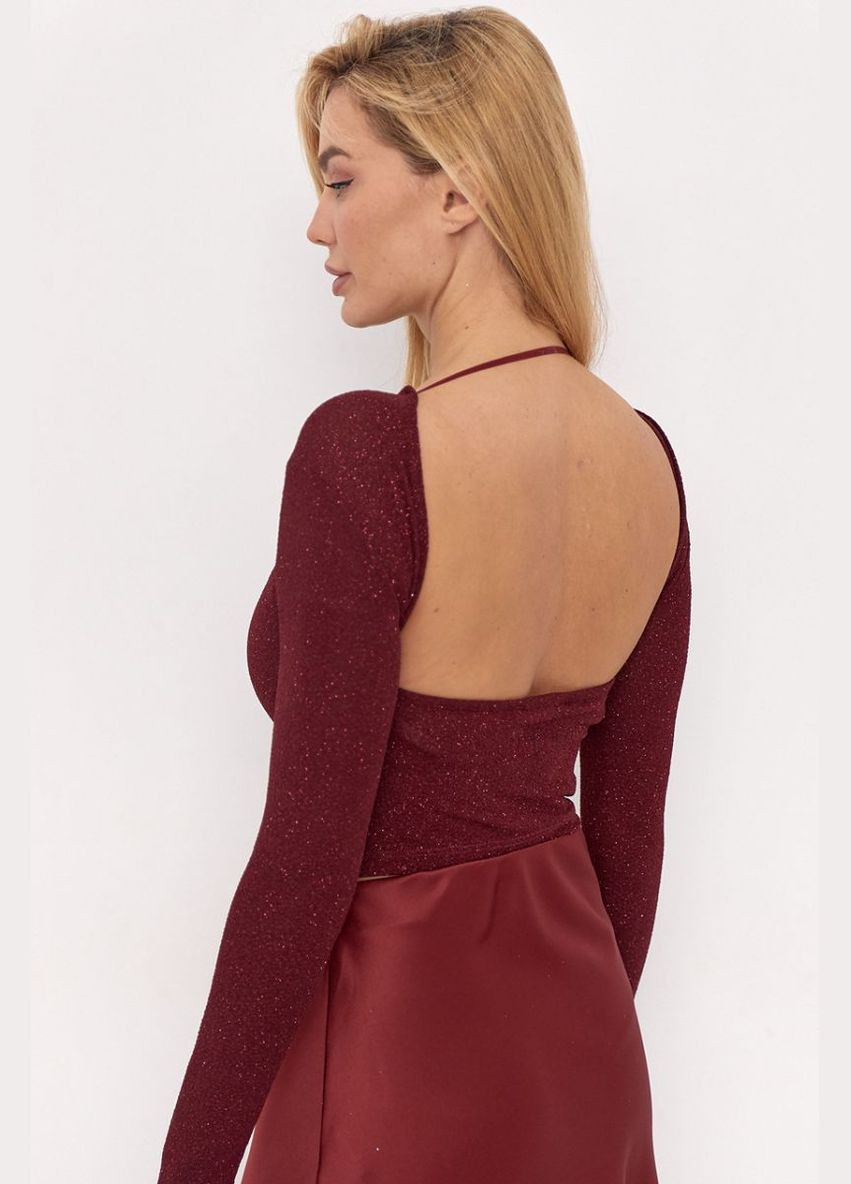Жіночий лонгслів з люрексу з відкритою спиною 157 Lurex (315810184)